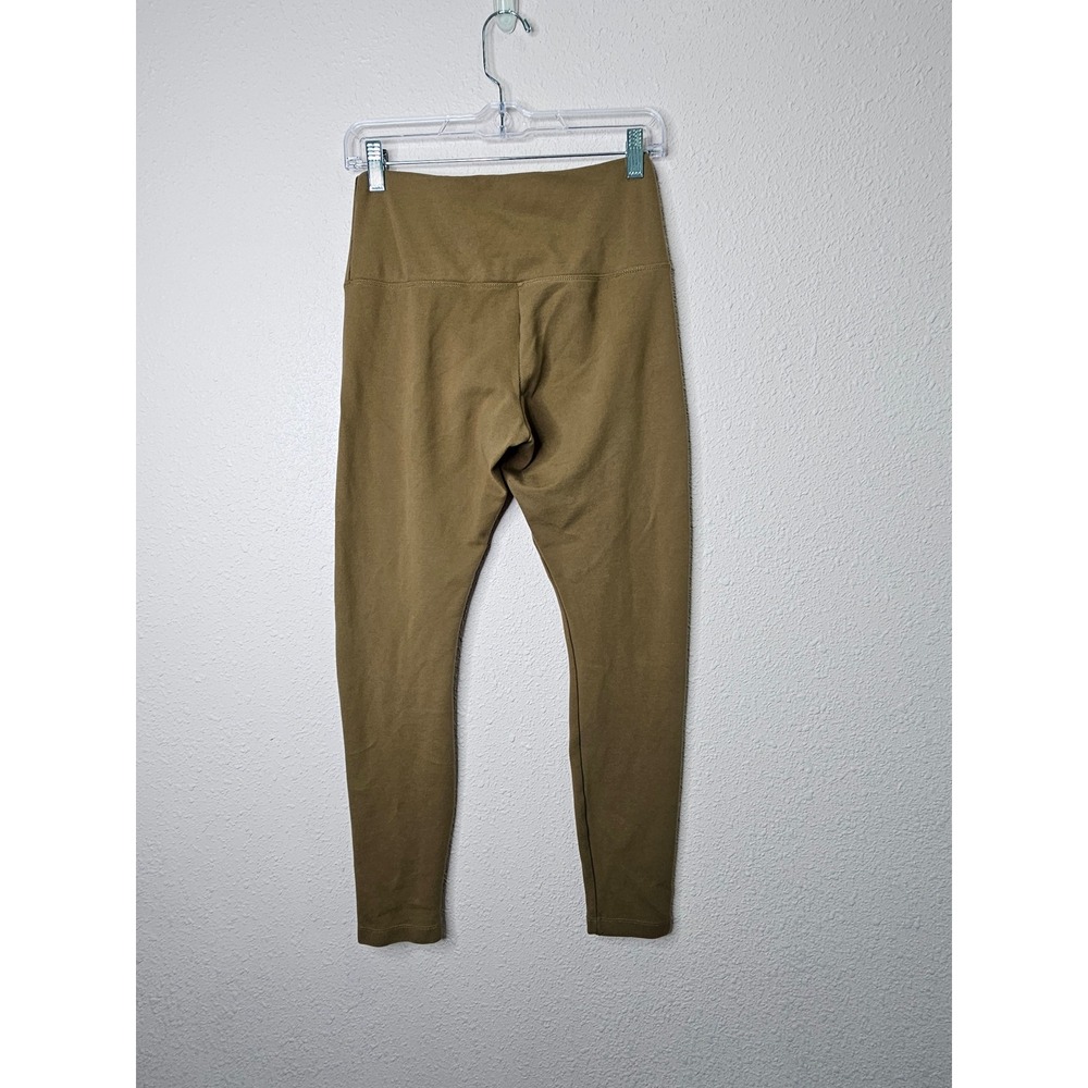 Lysse Womens High Waist Front Seam Leggings Olive Brown Stretch Pants Size M - Picture 4 of 9